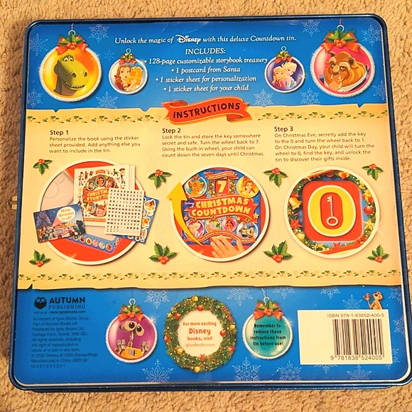 Disney Christmas Countdown Tin with Storytime Book - Picture 11 of 11